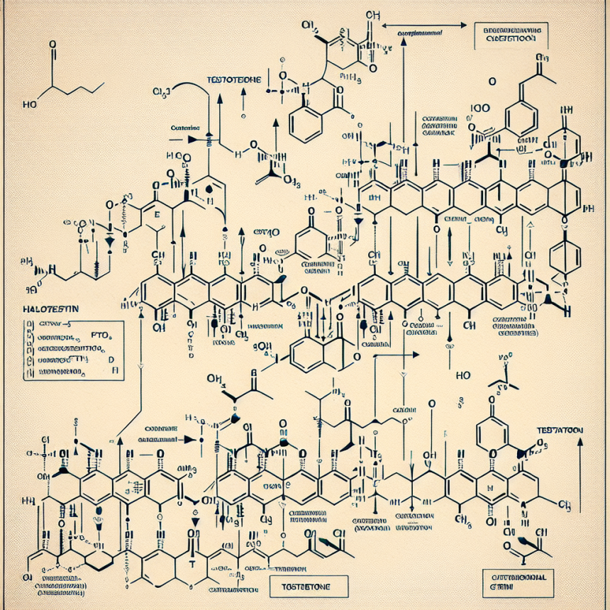 Synthesis pathway of halotestin